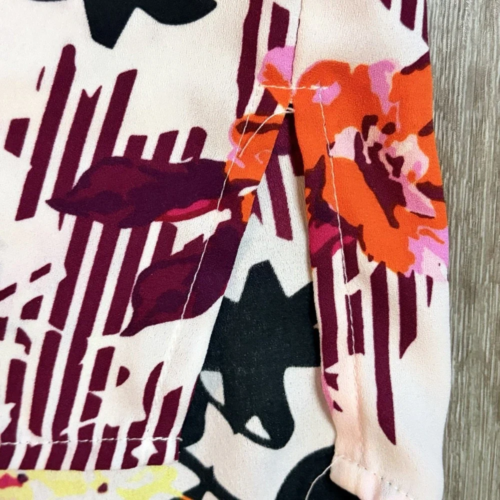 Dana Buchman Women's Multicolored Floral Casual  Tunic Button Up Blouse XL - Picture 5 of 8